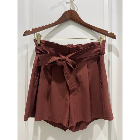 ATHLETA Women’s Skyline II High Waisted Belted Shorts, Adirondack Brown Sz 4 - Picture 2 of 6